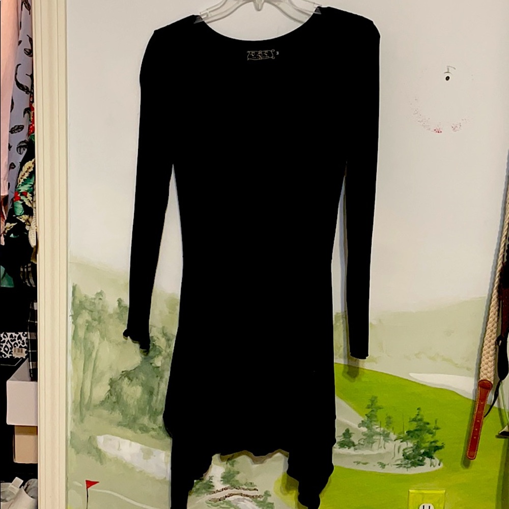 Dark navy dress in soft smooth material